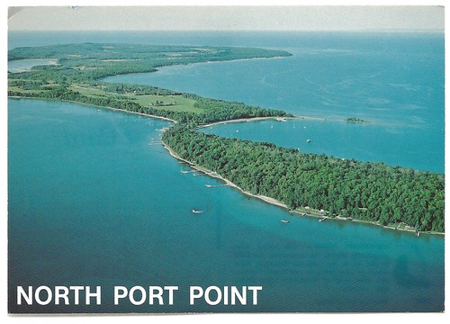 Aerial view of the North Port Point peninsula and shoreline